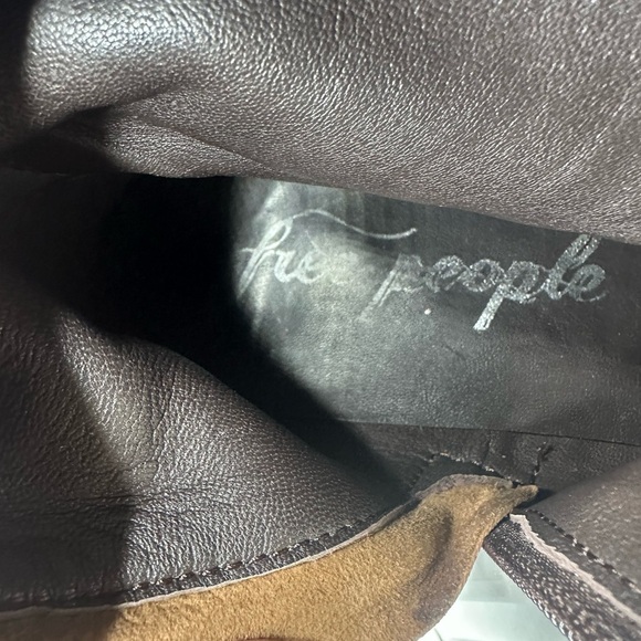 Free People Mahogany Suede Knee-High Fringe Maddox Boots -Size 41 US 10 - Picture 12 of 12